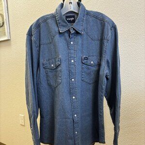 Men’s Wrangler Denim Western Shirt – Size XL  Brand: Wrangler